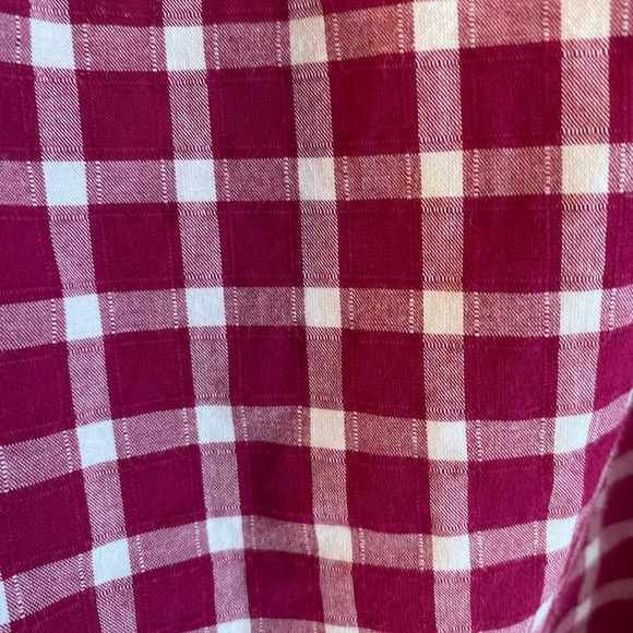 Talbots Pink Gingham Check Print Button Down Shirt Cotton FLAWED Size Medium - Picture 6 of 7